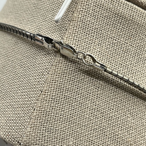 Vintage Sterling Silver CI 925 Channeled CZ Omega Collar Necklace – 16” - Picture 12 of 17